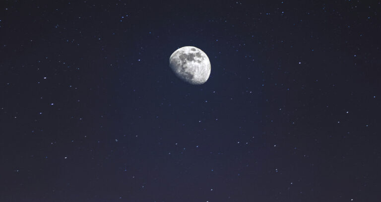 A picture of the moon in space